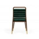 Modrest Biscay - Modern Dark Green & Walnut Steel Dining Chair