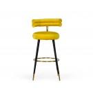 Modrest Nassau Modern Glam Yellow with Black & Gold Barstool image