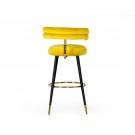 Modrest Nassau Modern Glam Yellow with Black & Gold Barstool