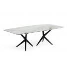 Modrest Stetson - Modern White Ceramic & Smoked Ash Dining Table