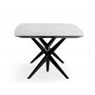 Modrest Stetson - Modern White Ceramic & Smoked Ash Dining Table