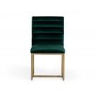 Modrest Barker - Modern Green & Brush Gold Dining Chair (Set of 2) image