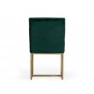 Modrest Barker - Modern Green & Brush Gold Dining Chair (Set of 2)