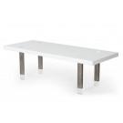 Modrest Lenny- Modern White High Gloss & Stainless Steel Gun Metal Dining Table