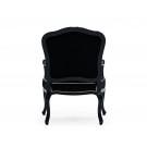 A&X Edmund - Transitional Black Velvet & Black High Gloss Lounge Chair