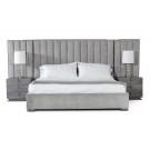 Modrest Buckley - Modern Grey & Black Stainless Steel Bed w/ Nightstands image