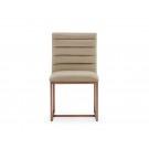 Modrest Barker - Modern Beige & Brush Gold Dining Chair (Set of 2)