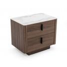 Modrest Chelton - Contemporary White Ceramic & Walnut Nightstand