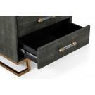 Modrest Howard - Modern Shagreen Grey Leatherette & Gold Chest