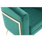 Modrest Trask Modern Green Velvet & Rosegold Accent Chair