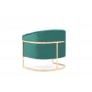 Modrest Trask Modern Green Velvet & Rosegold Accent Chair