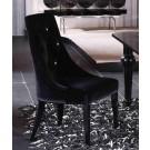 A&X Charlotte - Black Velour Dining Chair (Set of 2)