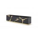 Modrest Aspen - Modern Black & Gold TV Stand