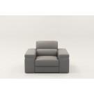 Divani Casa Atlantis - Modern Light Grey Vegan Leather Accent Chair