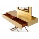 A&X Aversa - Gold Crocodile Console Table & Mirror image