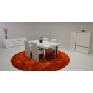 A&X Skyline White Crocodile Extendable Dining Table