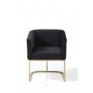 Modrest Yukon Modern Black Velvet & Gold Dining Chair image