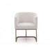 Modrest Yukon Modern White Fabric and Antique Brass Dining Chair image