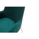 Modrest Robin Modern Green Velvet & Gold Dining Chair