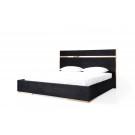 Nova Domus Cartier Modern Black Velvet & Rosegold Bed