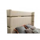 Modrest Aspen Modern Beige Bonded Leather & Gold Bed