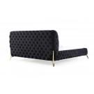 Modrest Legend Modern Black Velvet & Gold Bed