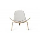 Modrest Warren Modern White & Walnut Accent Chair image