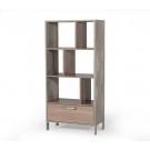 Nova Domus Boston Modern Brown Oak & Faux Concrete Bookcase