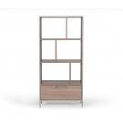 Nova Domus Boston Modern Brown Oak & Faux Concrete Bookcase