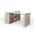 Nova Domus Boston Modern Glass & Faux Concrete Desk image