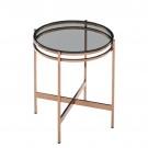 Modrest Bradford - Modern Smoked Glass & Rosegold Small End Table