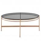 Modrest Bradford - Modern Smoked Glass & Rosegold Coffee Table image