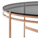 Modrest Bradford - Modern Smoked Glass & Rosegold Coffee Table