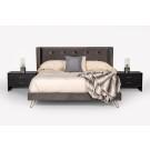 Nova Domus Bryan Modern Grey Velvet & Gold Bed