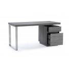 Modrest Carson Modern Grey Elm & Stainless Steel Desk image