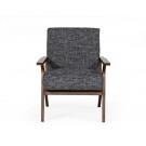 Modrest Candea - Mid-Century Walnut and Grey Accent Chair image