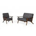 Modrest Candea - Mid-Century Walnut and Grey Loveseat image