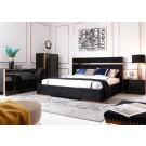 Nova Domus Cartier Modern Black Velvet & Rosegold Bed