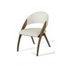 Modrest Lucas Modern Cream & Walnut Dining Chair