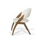 Modrest Lucas Modern Cream & Walnut Dining Chair