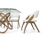 Modrest Lucas Modern Cream & Walnut Dining Chair