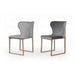 Modrest Chadwick Modern Grey Velvet & Rosegold Dining Chair image