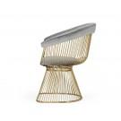 Modrest Chandler - Modern Grey Velvet & Gold Dining Chair