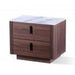 Modrest Chelton - Contemporary White Ceramic & Walnut Nightstand image