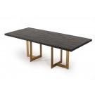 Modrest Cheryl Modern Black Acacia & Antique Brass Dining Table