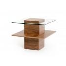 Modrest Clarion Modern Walnut and Glass End Table image