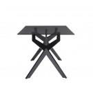 Modrest Darley - Modern Grey Glass & Black Stainless Steel Dining Table