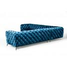 Divani Casa Delilah - Modern Blue Fabric Sectional Sofa