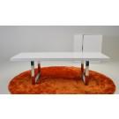 A&X Skyline White Crocodile Extendable Dining Table