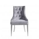 Modrest Dumas - Contemporary Grey Velvet & Stainless Steel Dining Chair (Set of 2) image